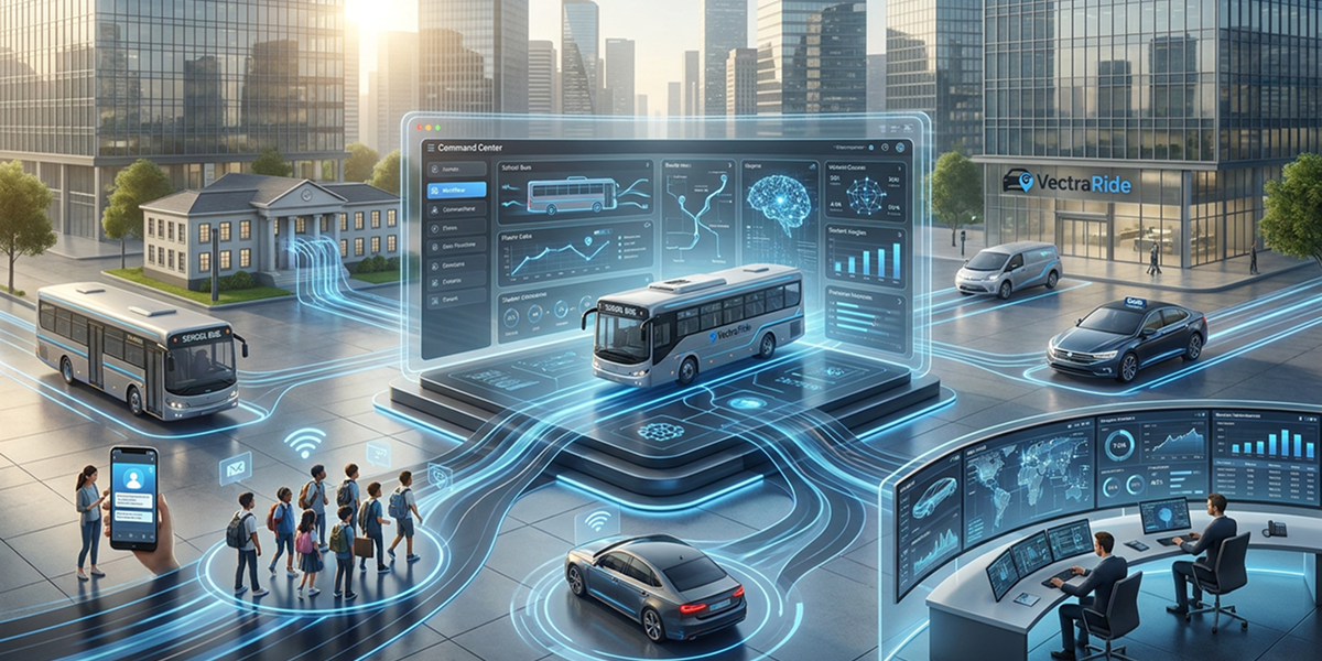Fleet management system for corporate and school cab transport