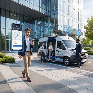 Cab management system for corporate transportation guide